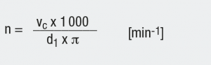 Formulae Speed/rpm